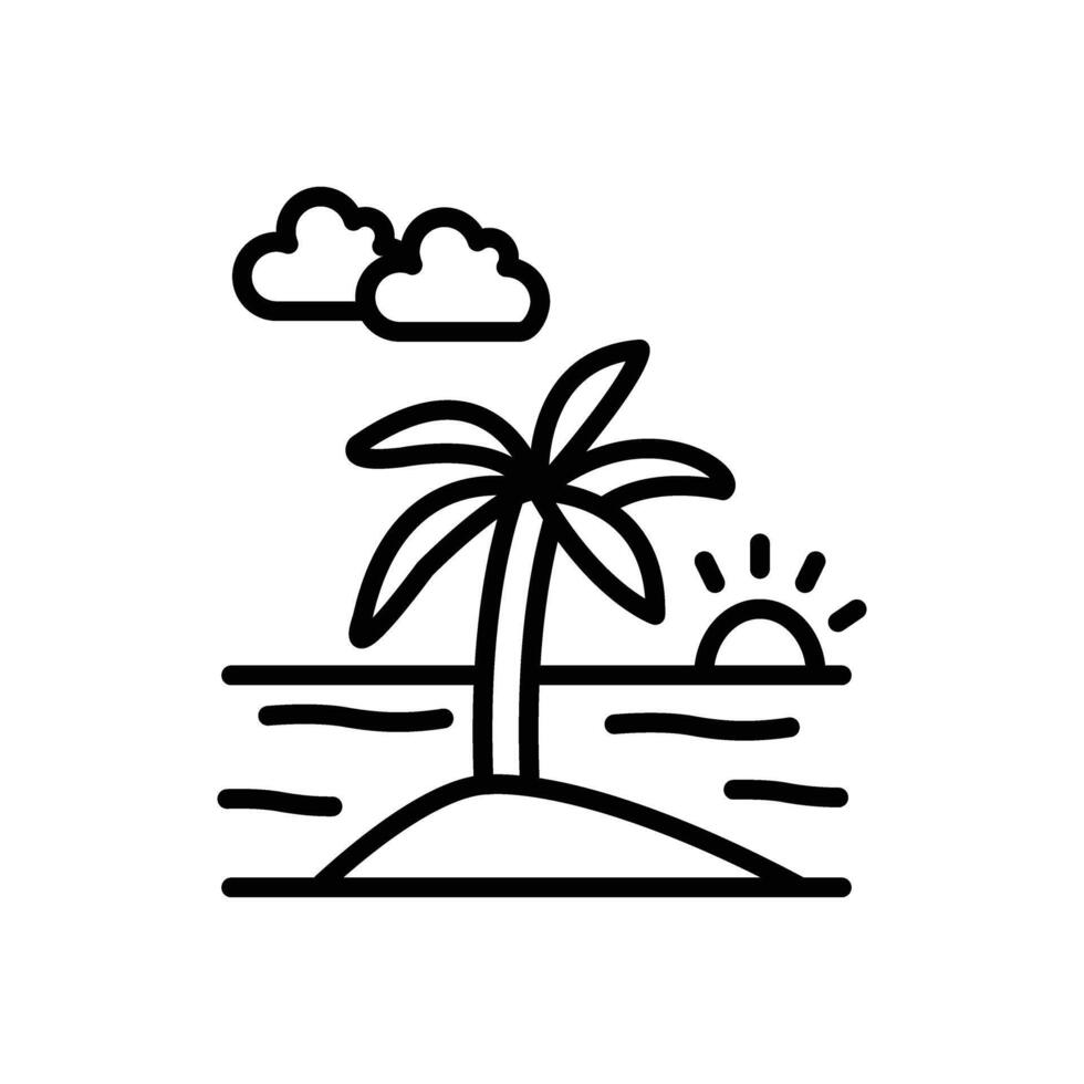Island Line Icon Design vector