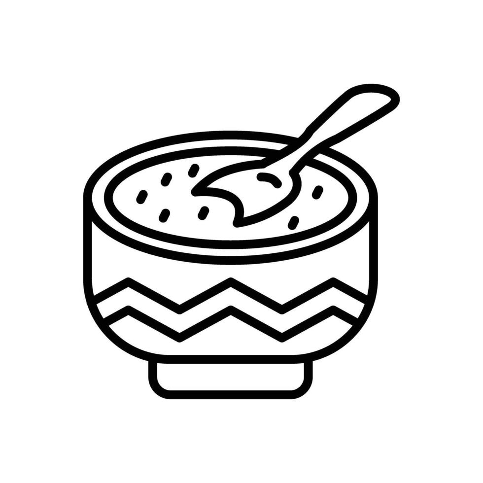 Porridge Line Icon Design vector