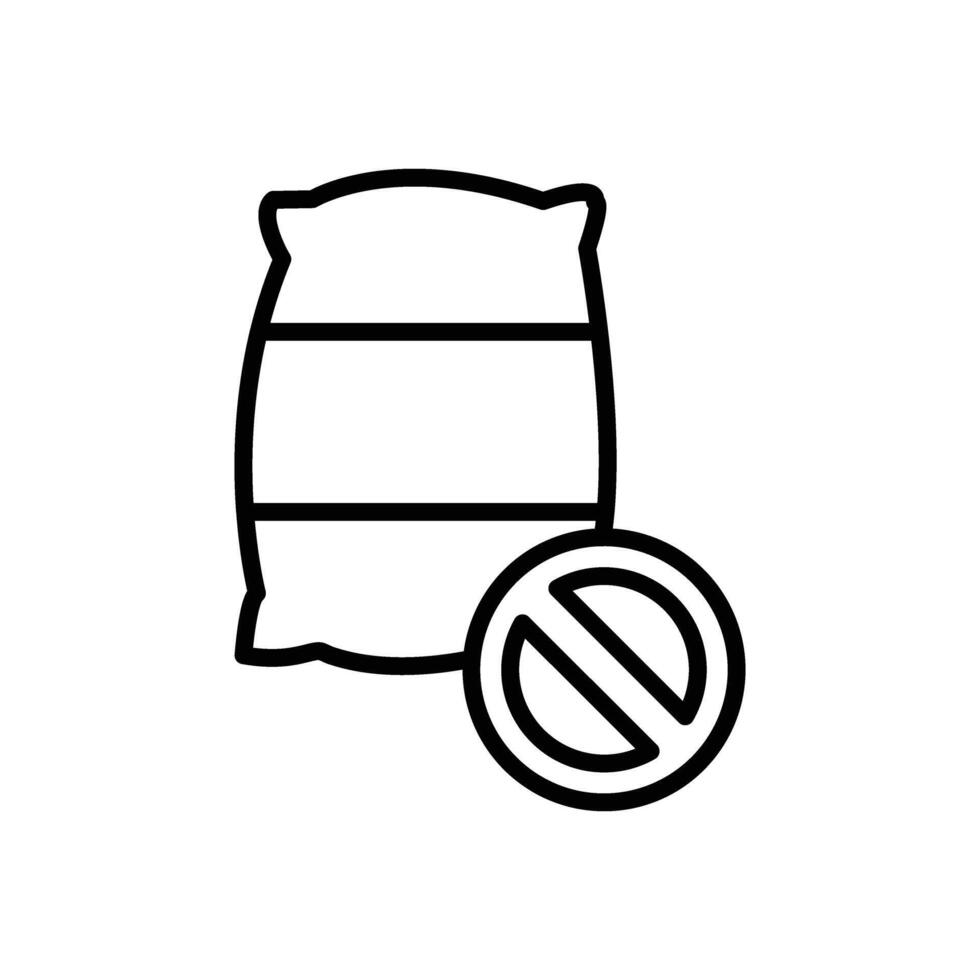 No Sugar Line Icon Design vector