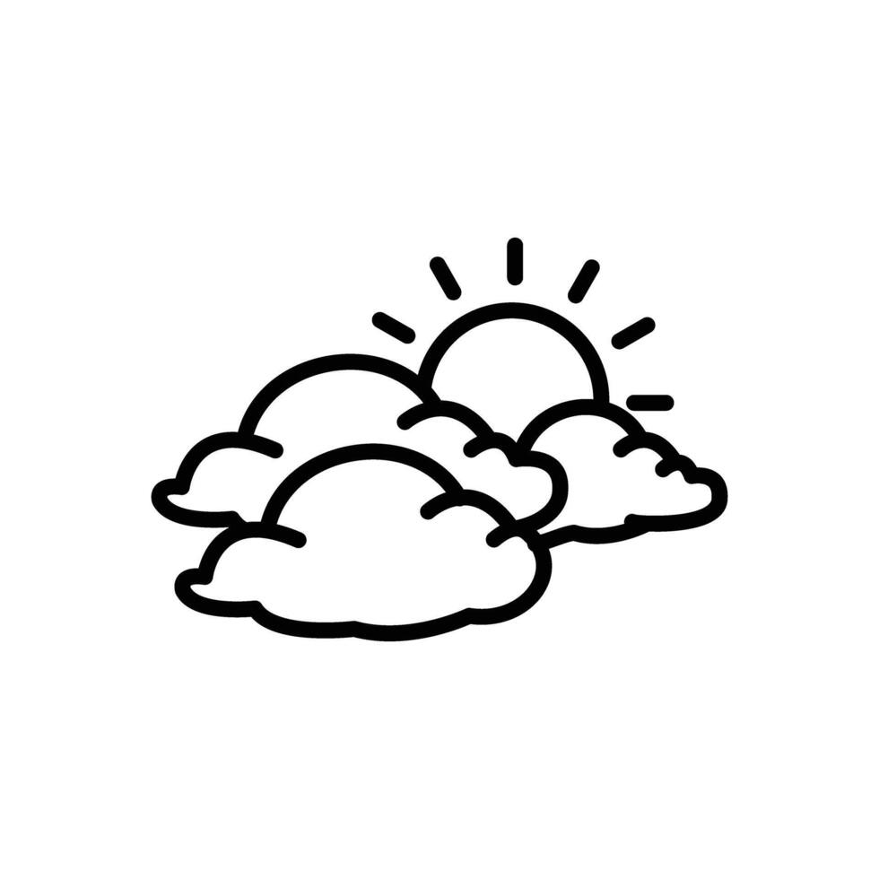 Cloudy Day Line Icon Design vector