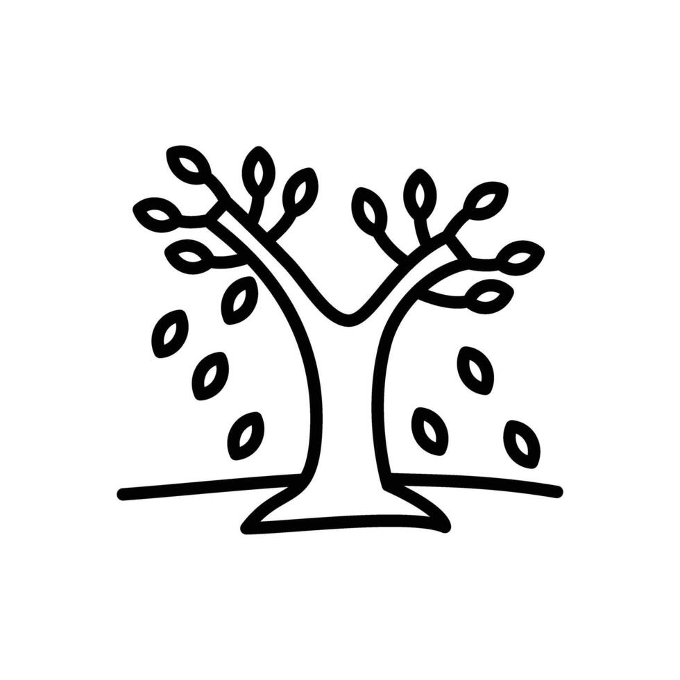 Autumn Tree Leafs Line Icon Design vector