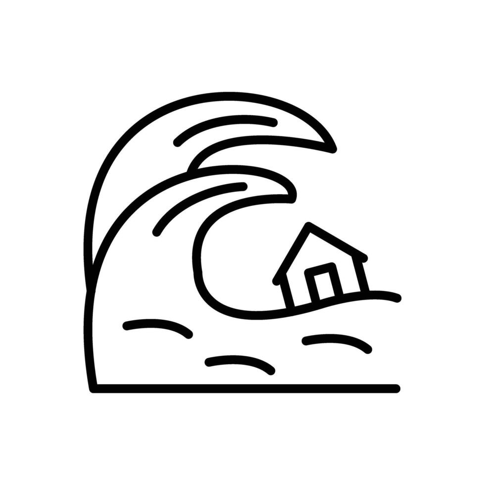 Tsunami Line Icon Design vector