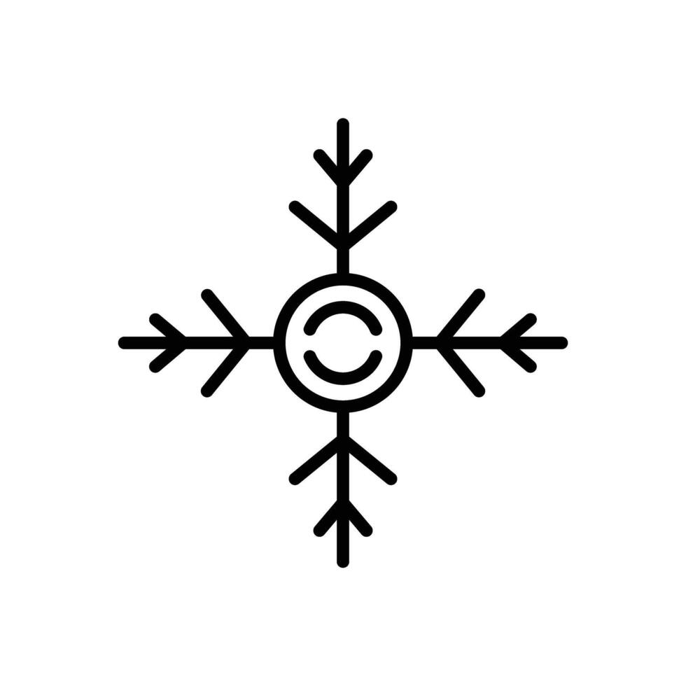 diseño de icono de línea de copo de nieve vector