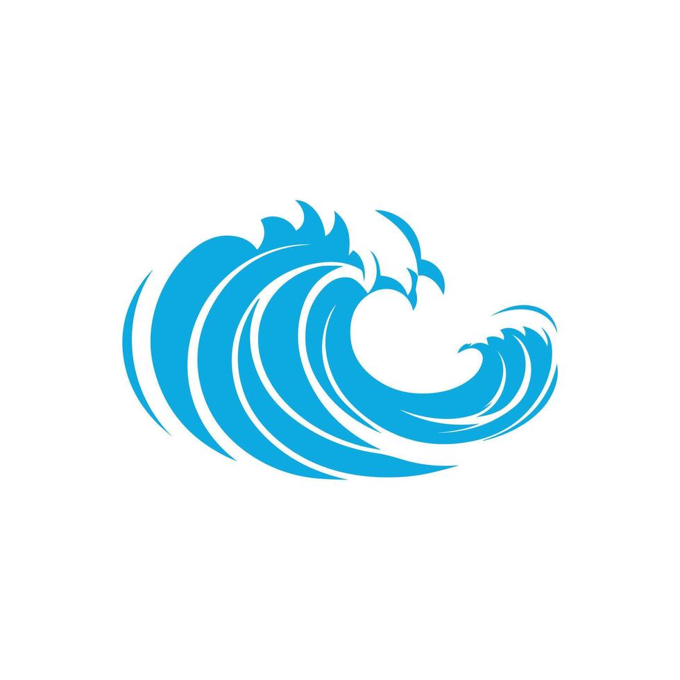 Blue sea waves icon on a white background. illustration design. vector