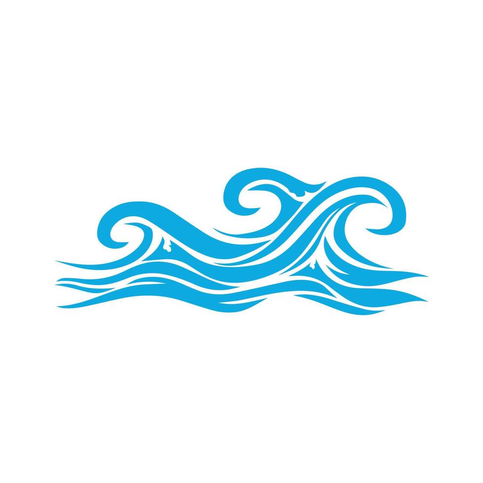 Blue sea waves icon on a white background. illustration design. vector