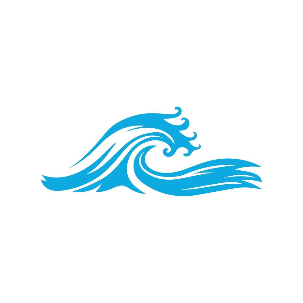 Blue sea waves icon on a white background. illustration design. vector