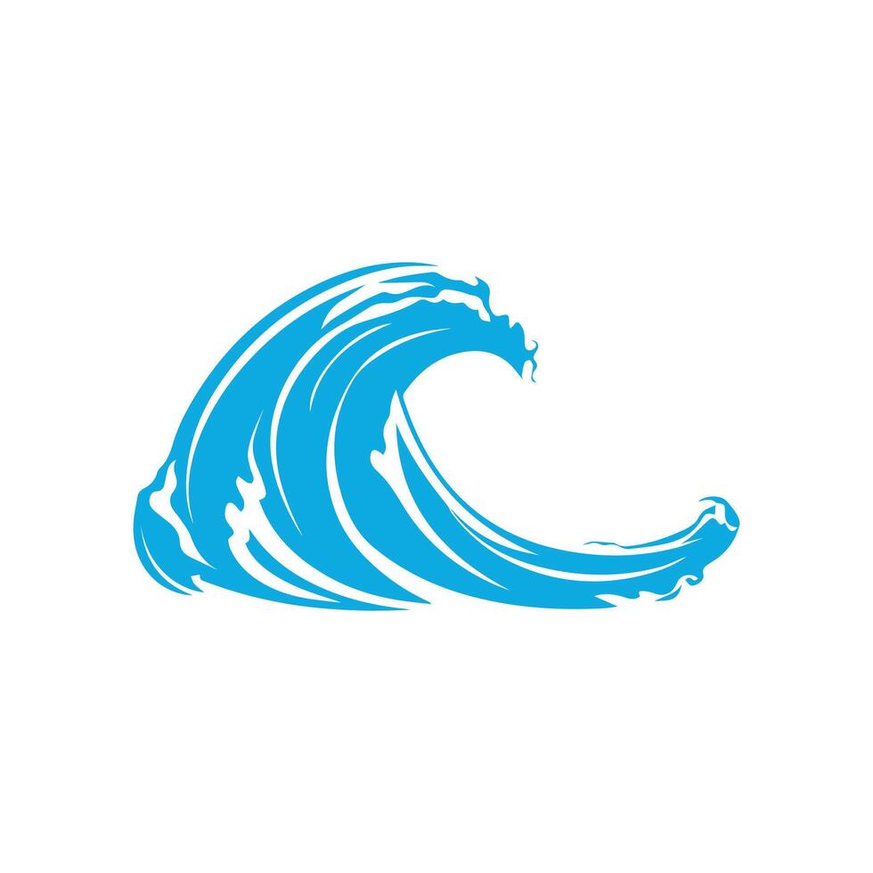 Blue sea waves icon on a white background. illustration design. vector