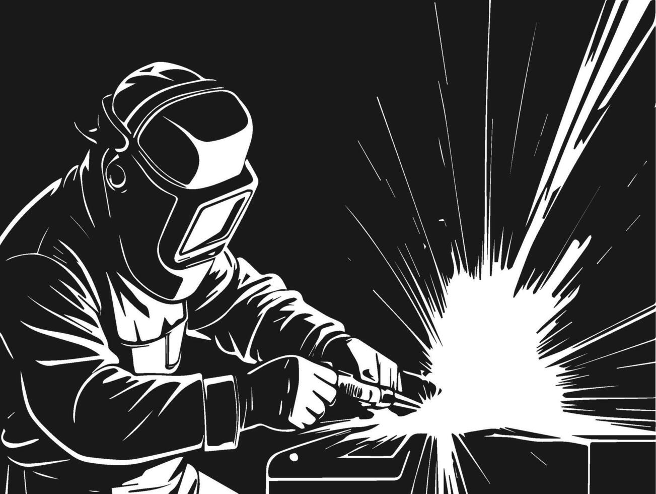 illustration image of welding silhouette vector