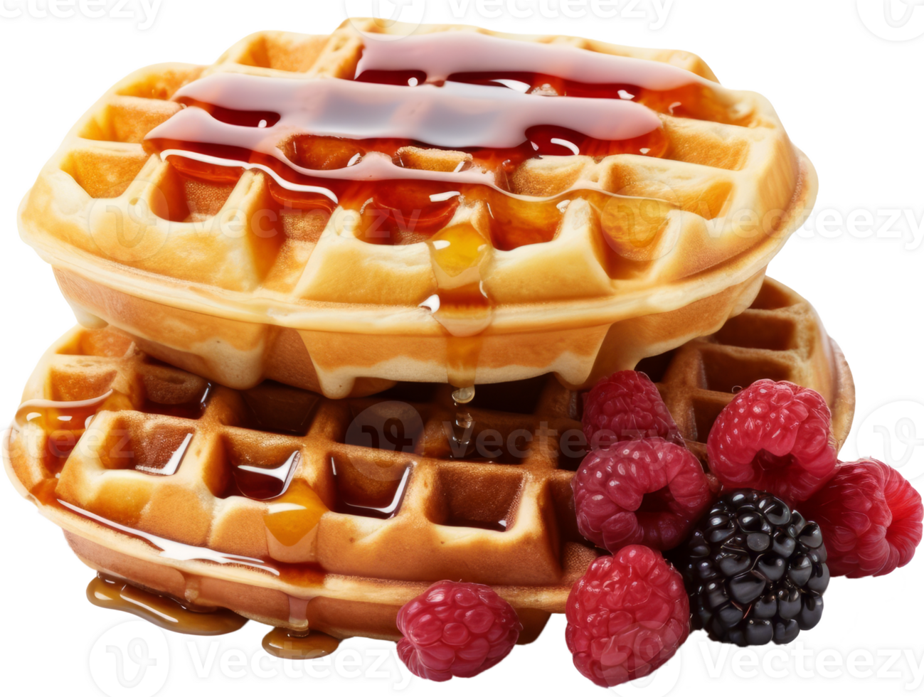 waffle with fruit isolated on transparent background png