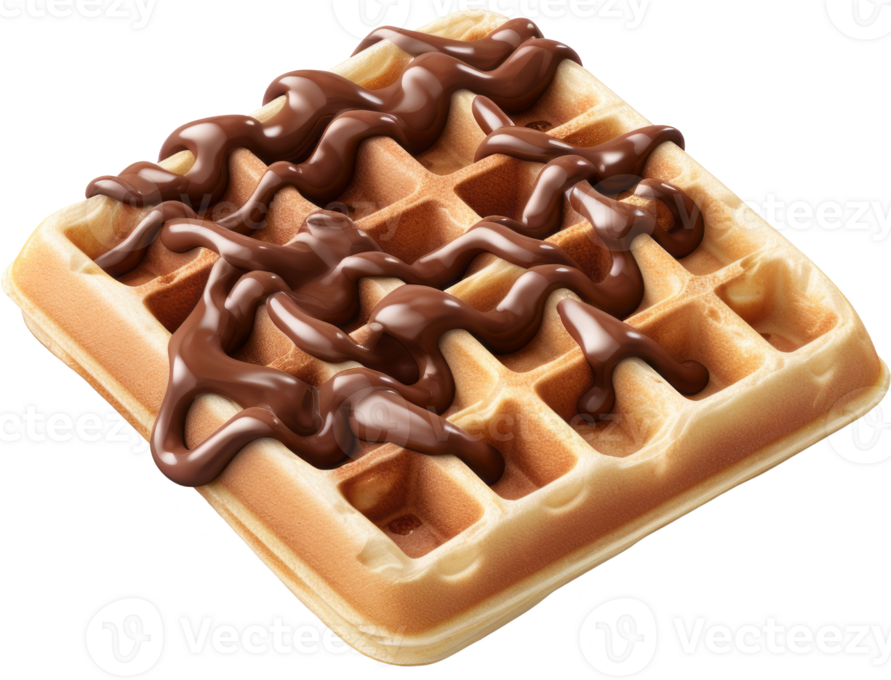 waffle with chocolate isolated on transparent background png