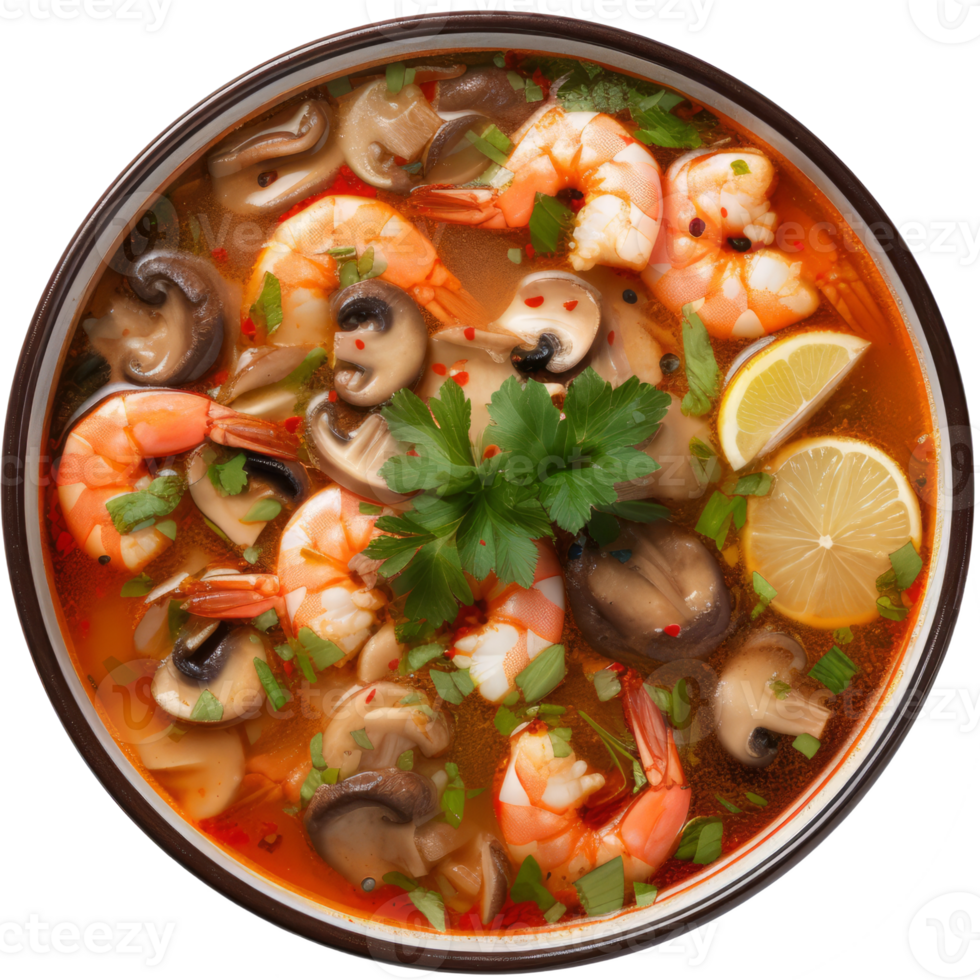 tom yum goong isolated on transparent background png