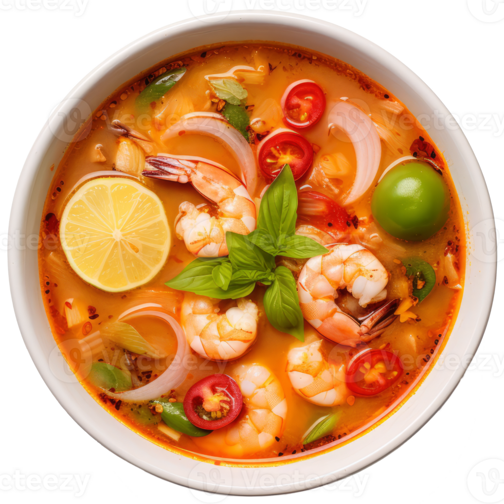 tom yum goong isolated on transparent background png