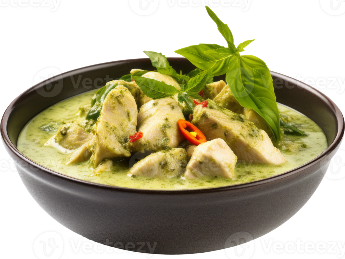 verde curry aislado en transparente antecedentes png