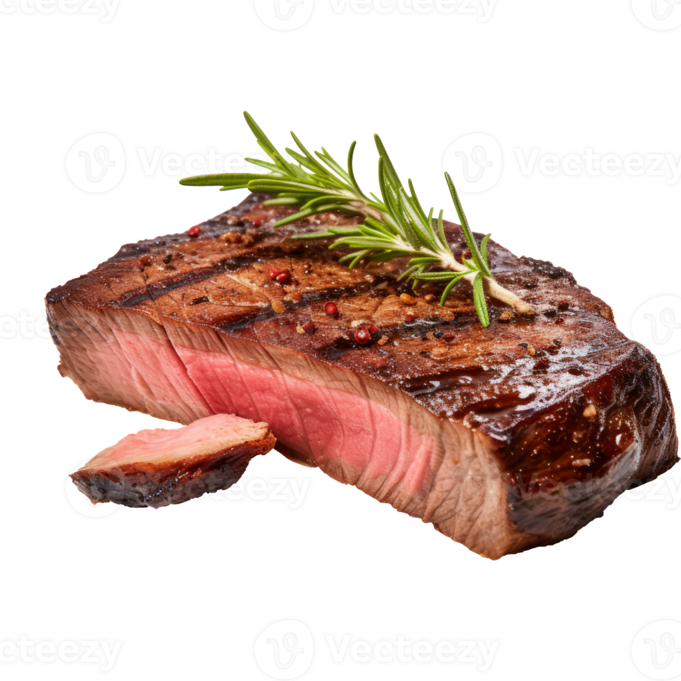 slice beef steak isolated on transparent background png