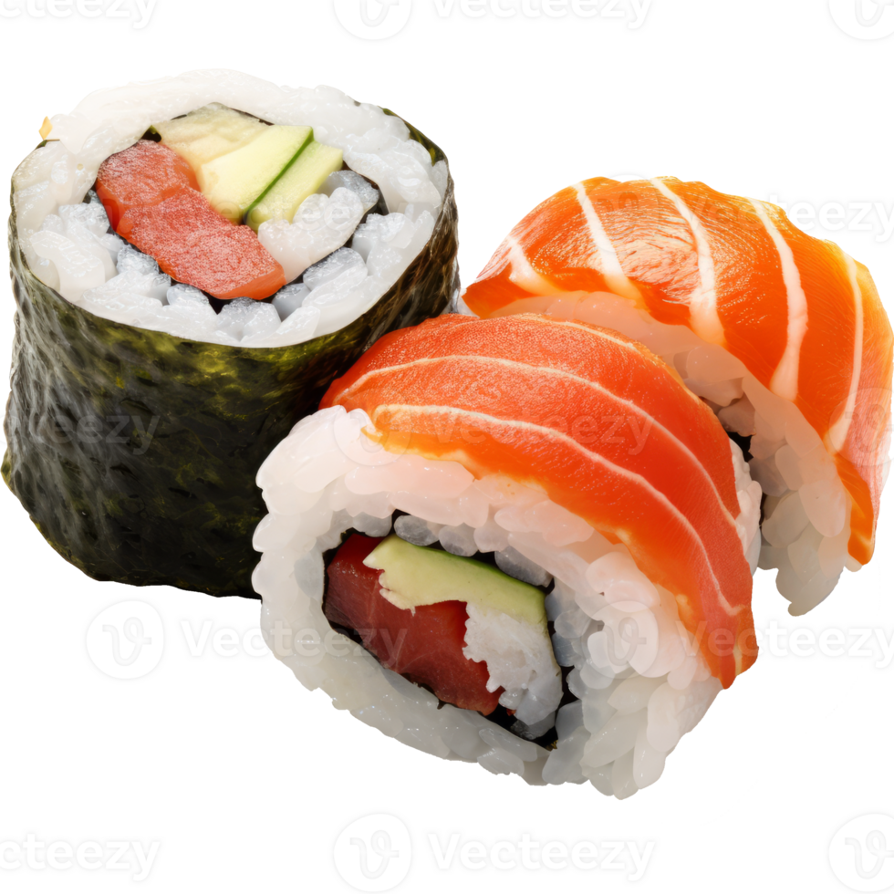 sushi roll isolated on transparent background png