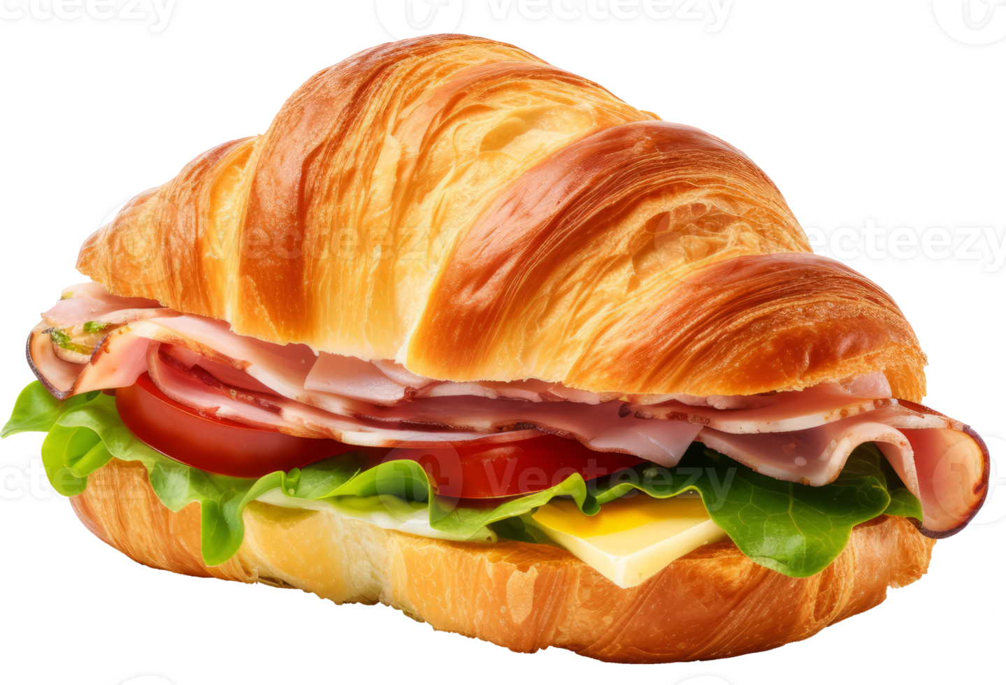 croissant sanwich isolated on transparent background png