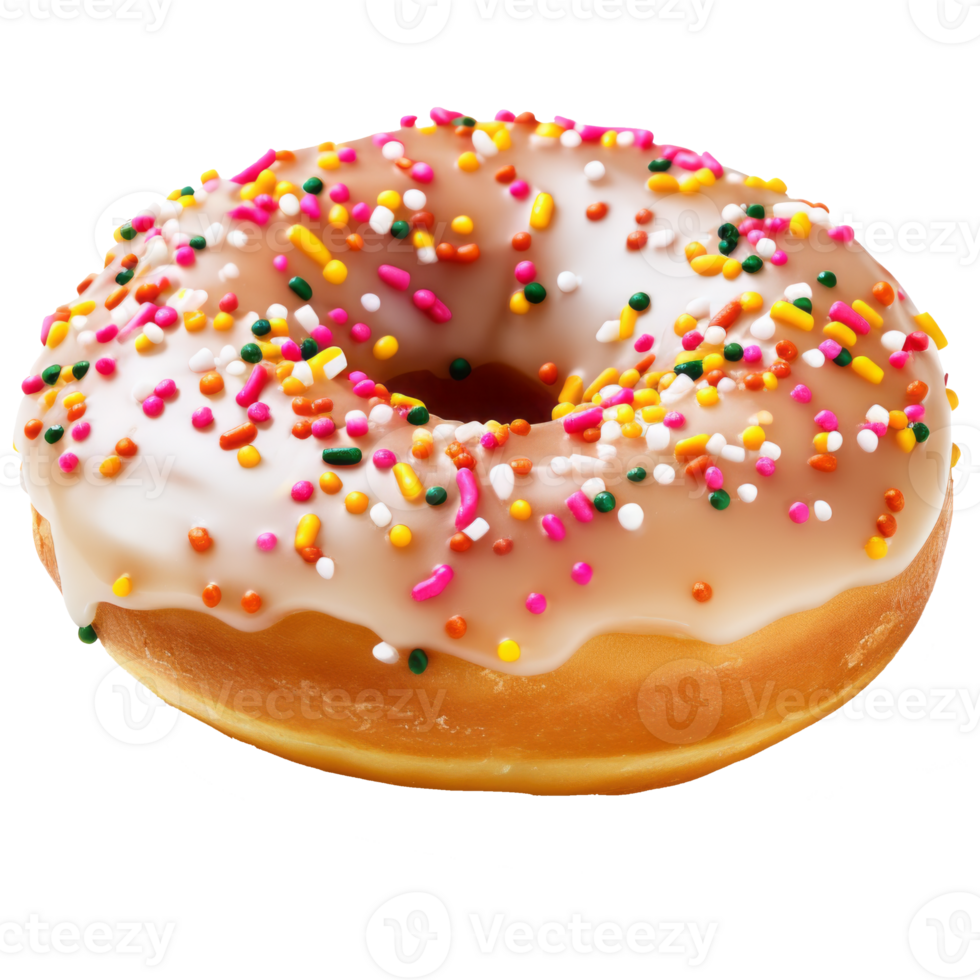 donut with sprinkles isolated on transparent background png