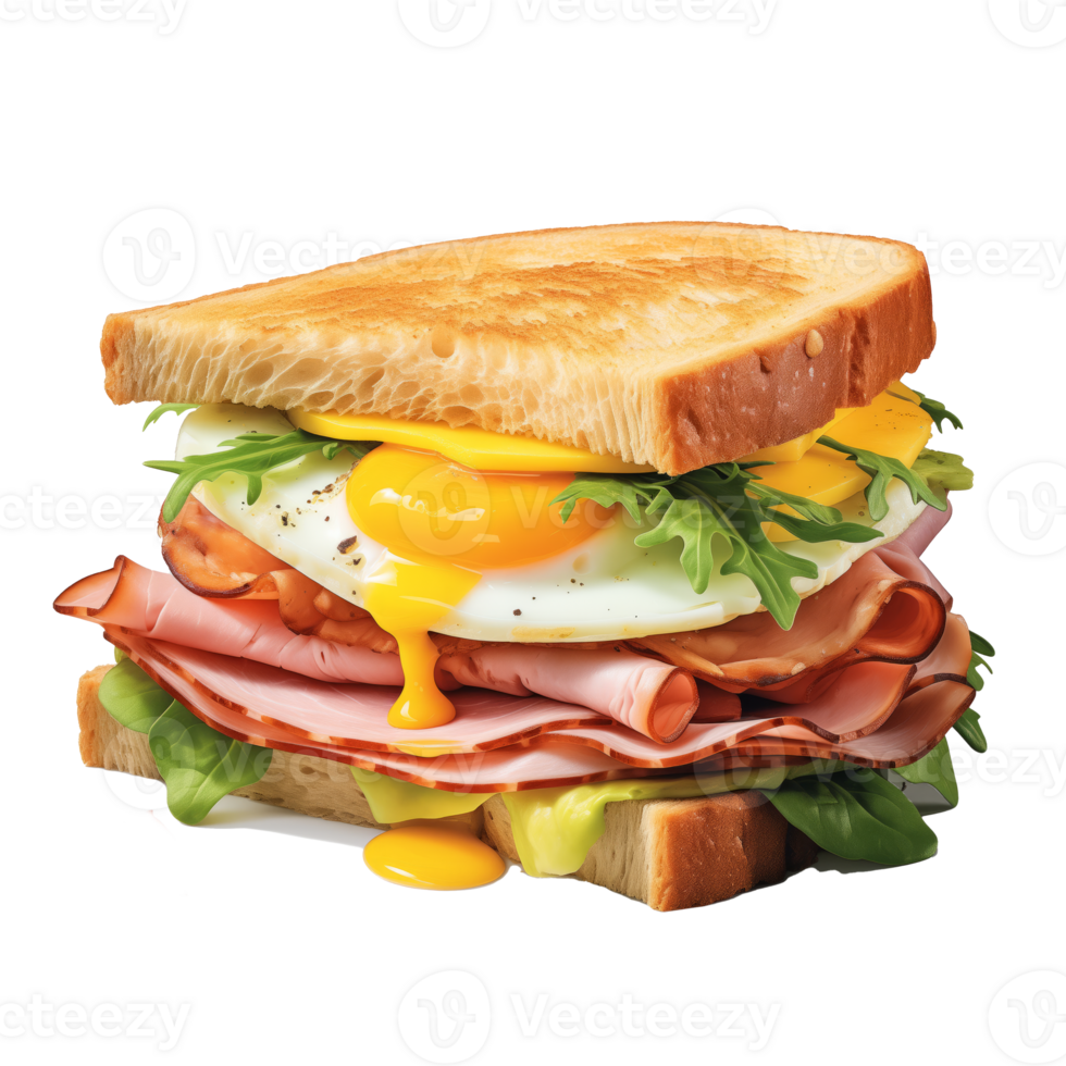 sandwich meat cheese and vegetables with transparent background png