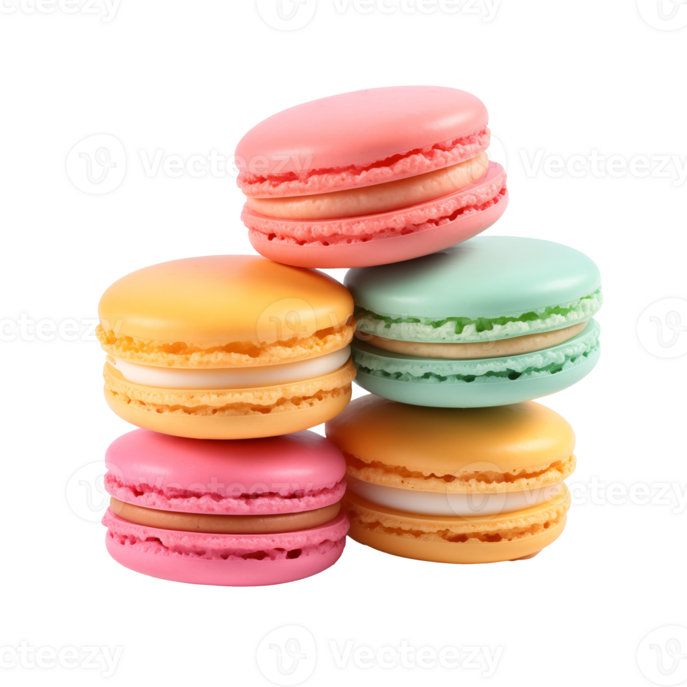 macaron cookies isolated with transparent background png