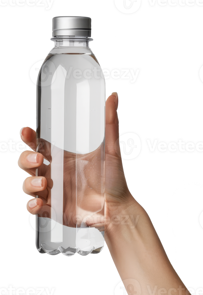 hands holding water bottle isolated on transparent background png