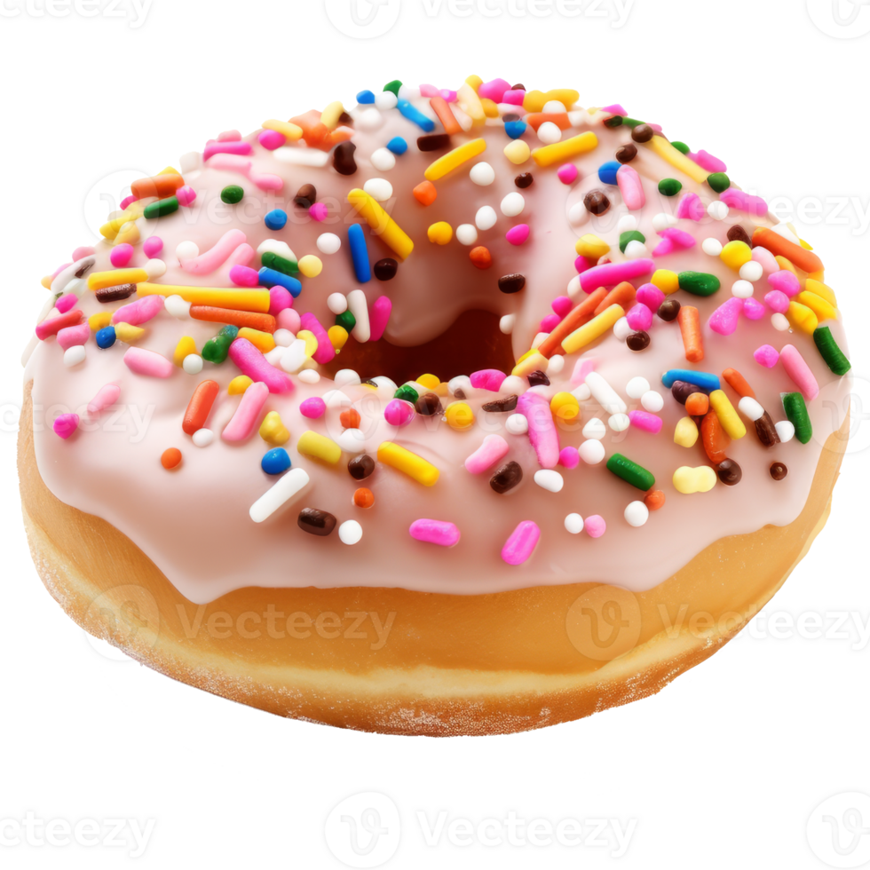 donut with sprinkles isolated on transparent background png