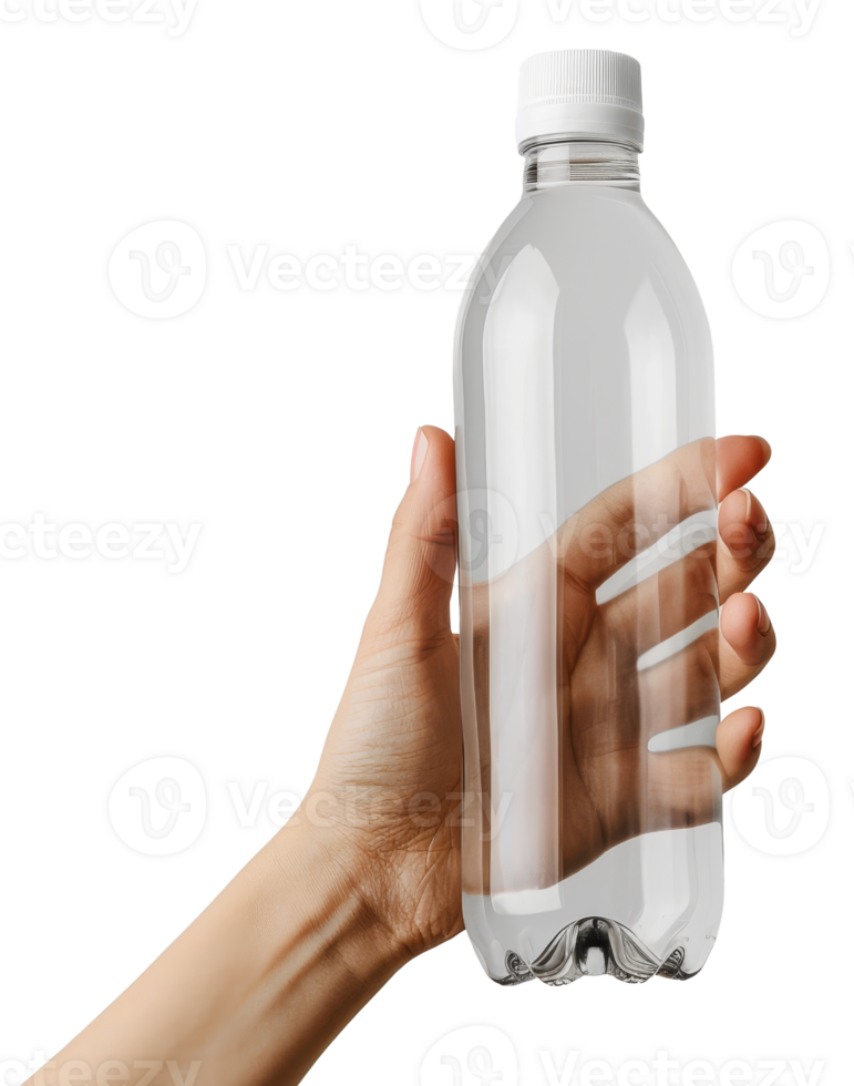 hands holding water bottle isolated on transparent background png