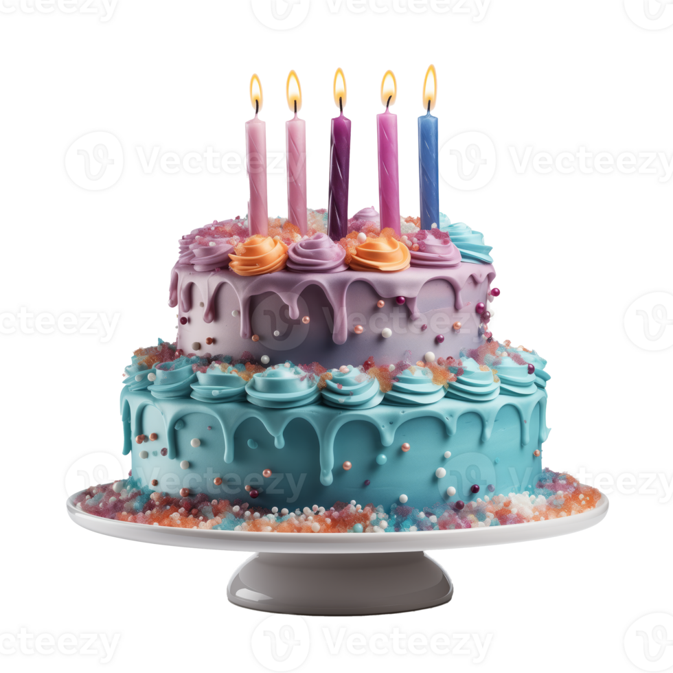 aniversário bolo isolado em transparente fundo png
