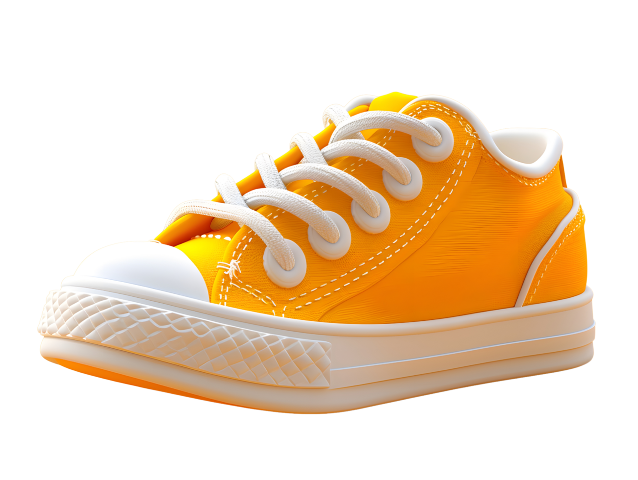 3d illustration of yellow and white sneaker png