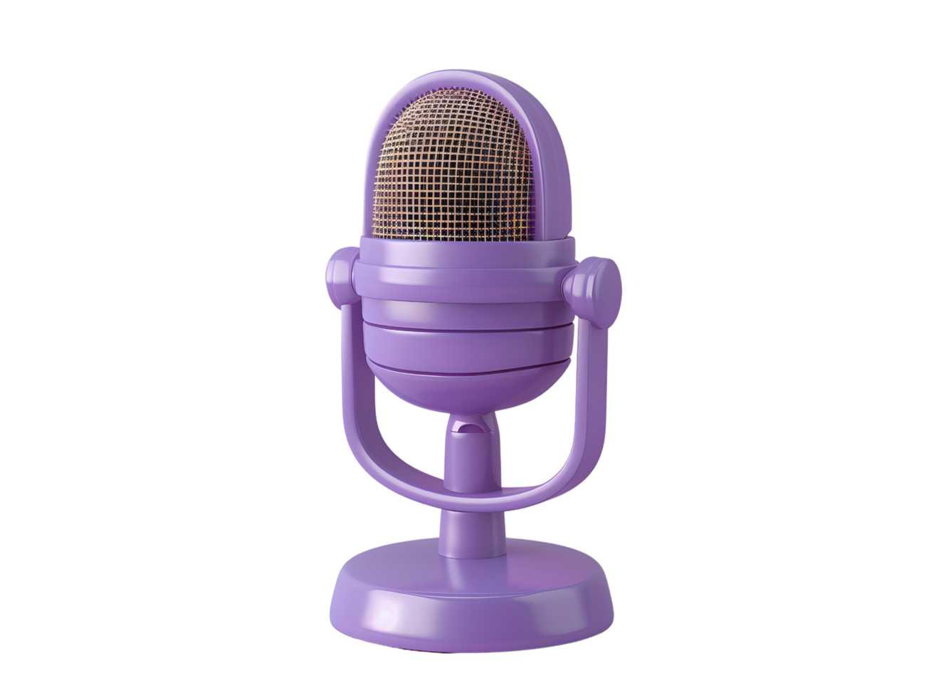 3D Purple Retro Microphone png