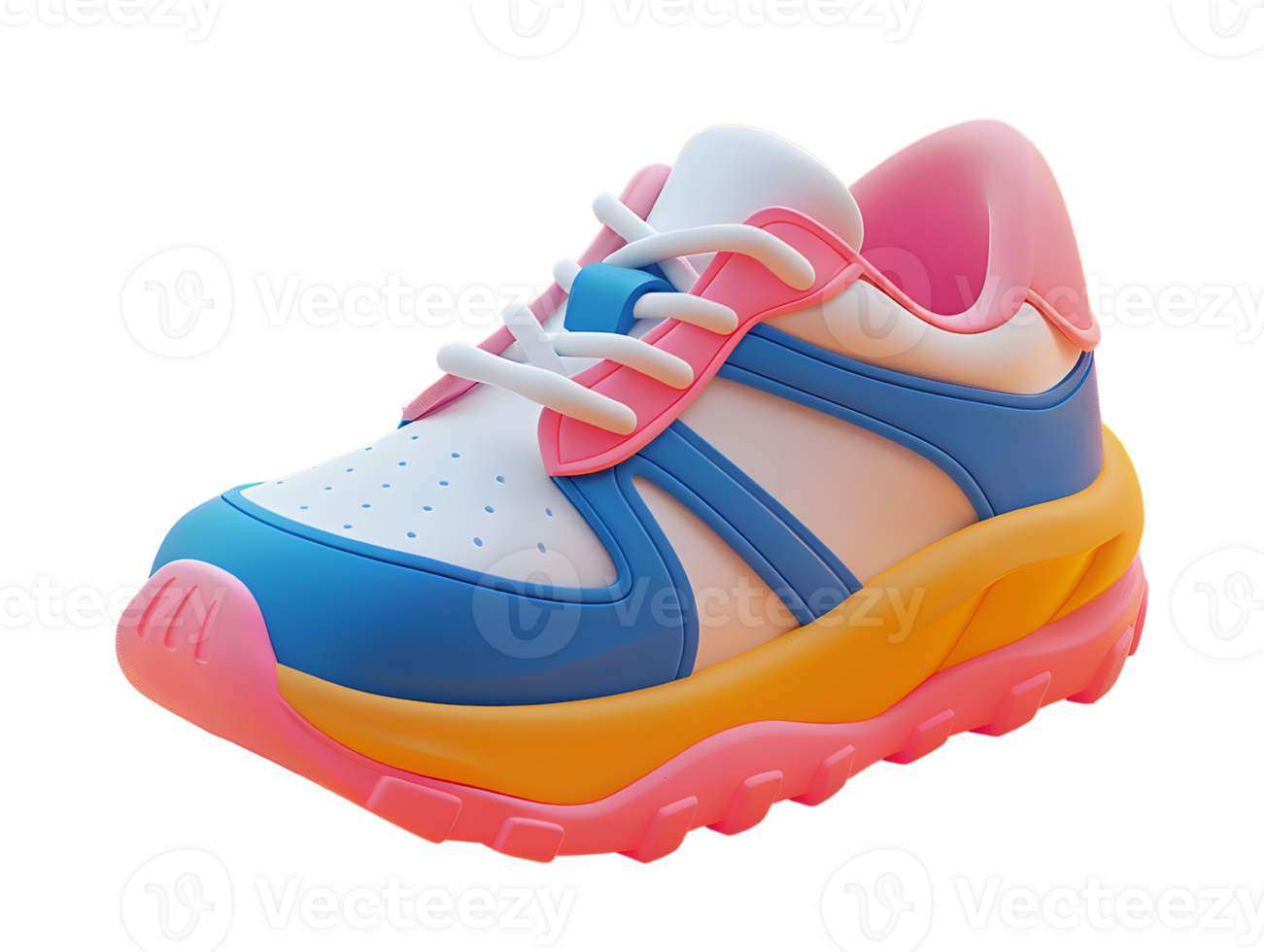 bright colorful sneaker 3d illustration png