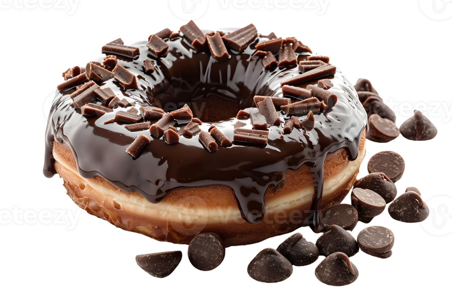 Dark Chocolate Donut with Chocolate Chips 44308470 PNG