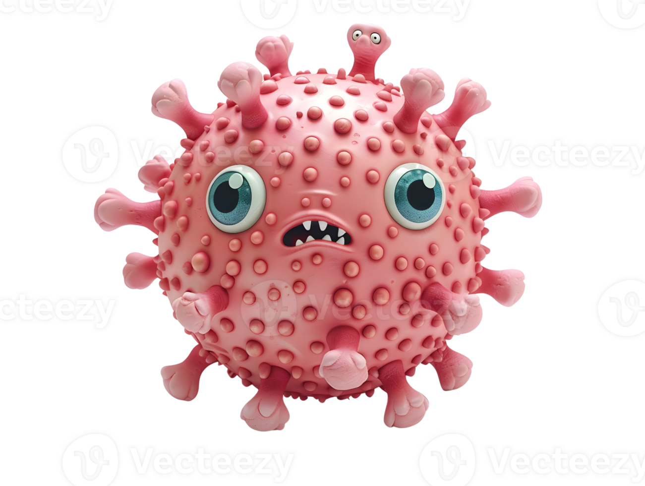 pink smallpox virus 3d character png