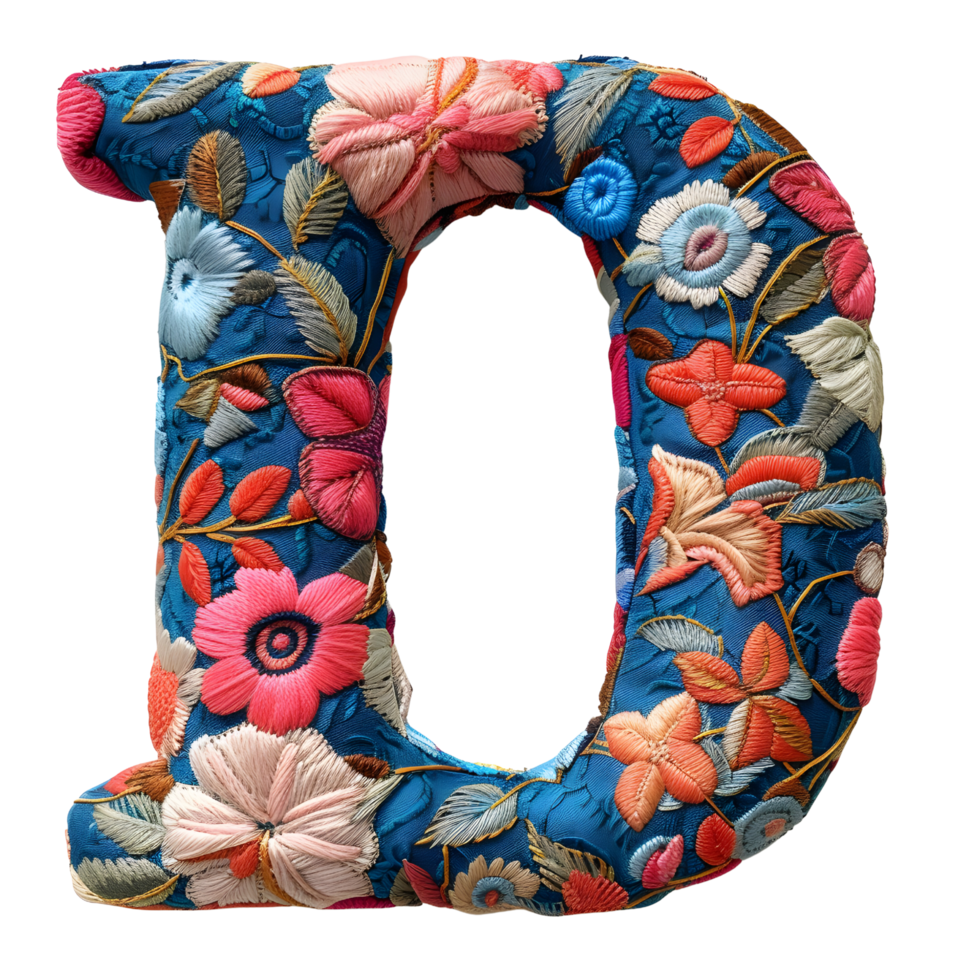 Embroidery Stitches Letter D Shape png