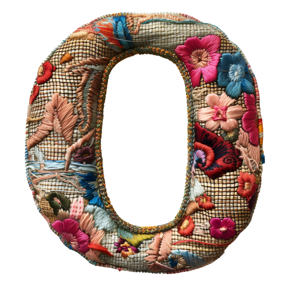 Embroidery Stitches Letter O Shape png