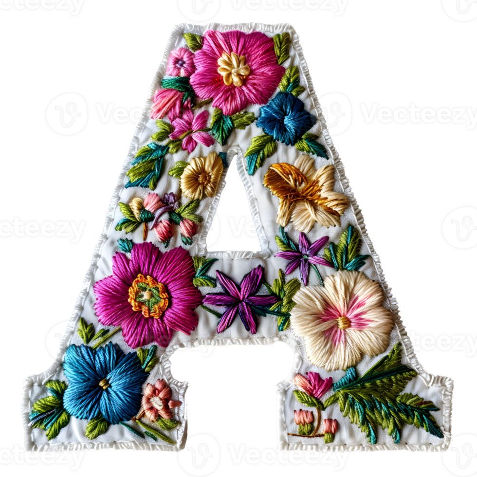 Custom Embroidery Stitches Letter A Design png