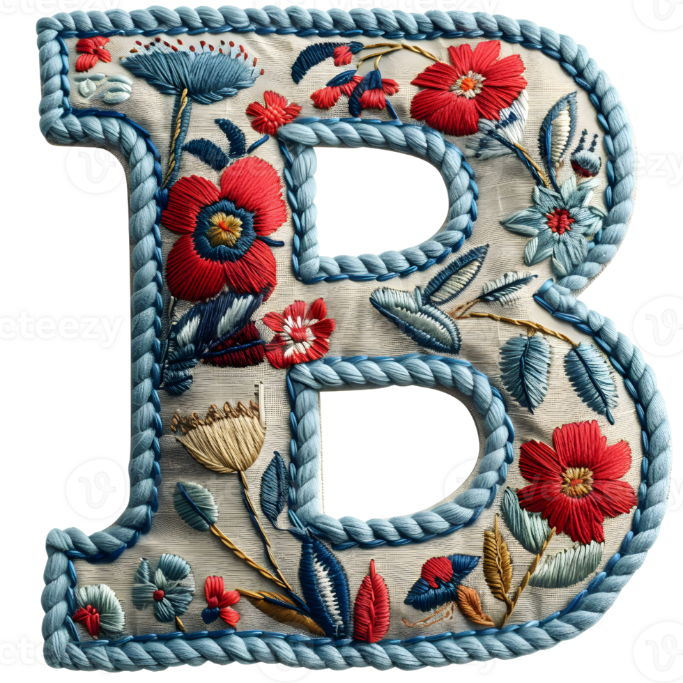 Unique Letter B Embroidery Stitching png