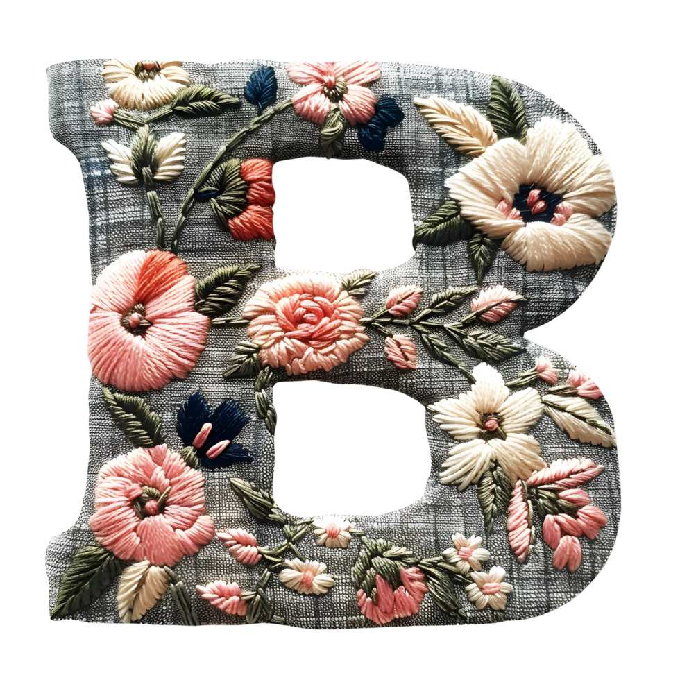 Artistic Letter B Embroidery Pattern png
