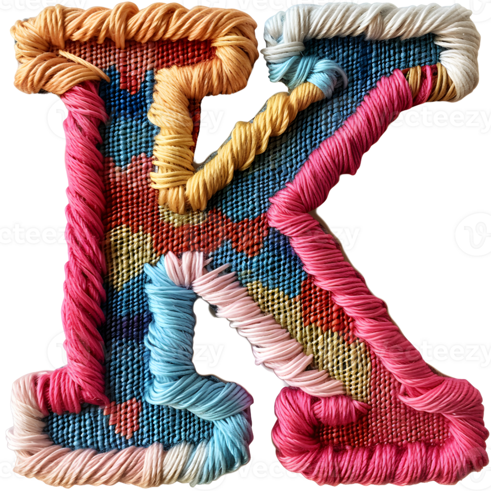 Floral Letter K Embroidery Design png