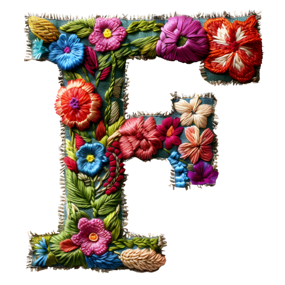 Artistic Letter F Embroidery Pattern png