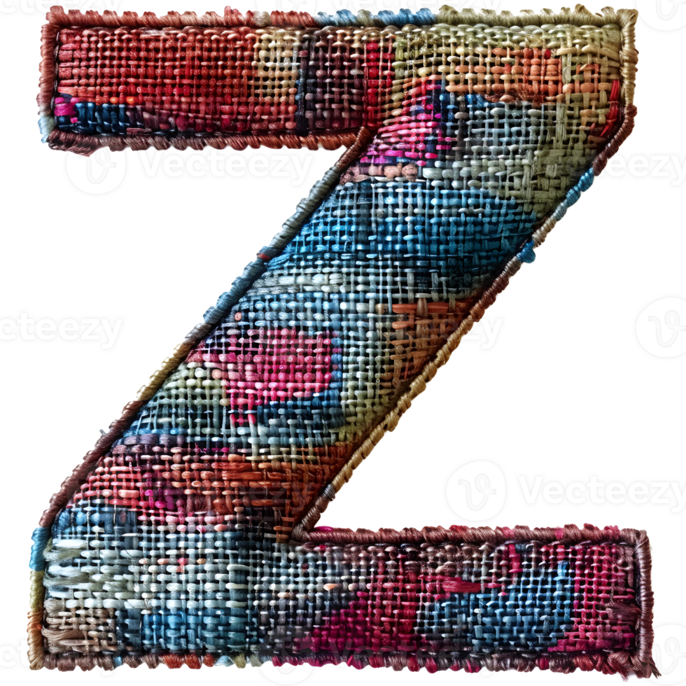 Creative Stitching Letter Z Embroidery Style png