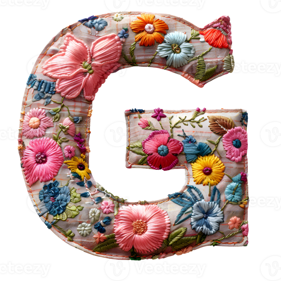 Creative Letter G Embroidery Artwork png