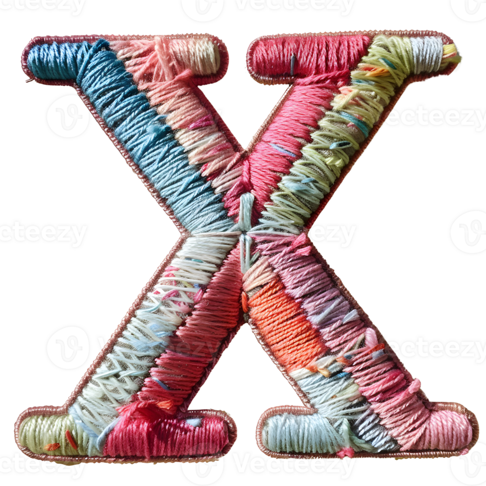 Embroidery Letter X Craft Artistic Stitches png