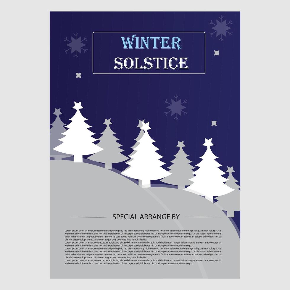 winter solstice flyer vector