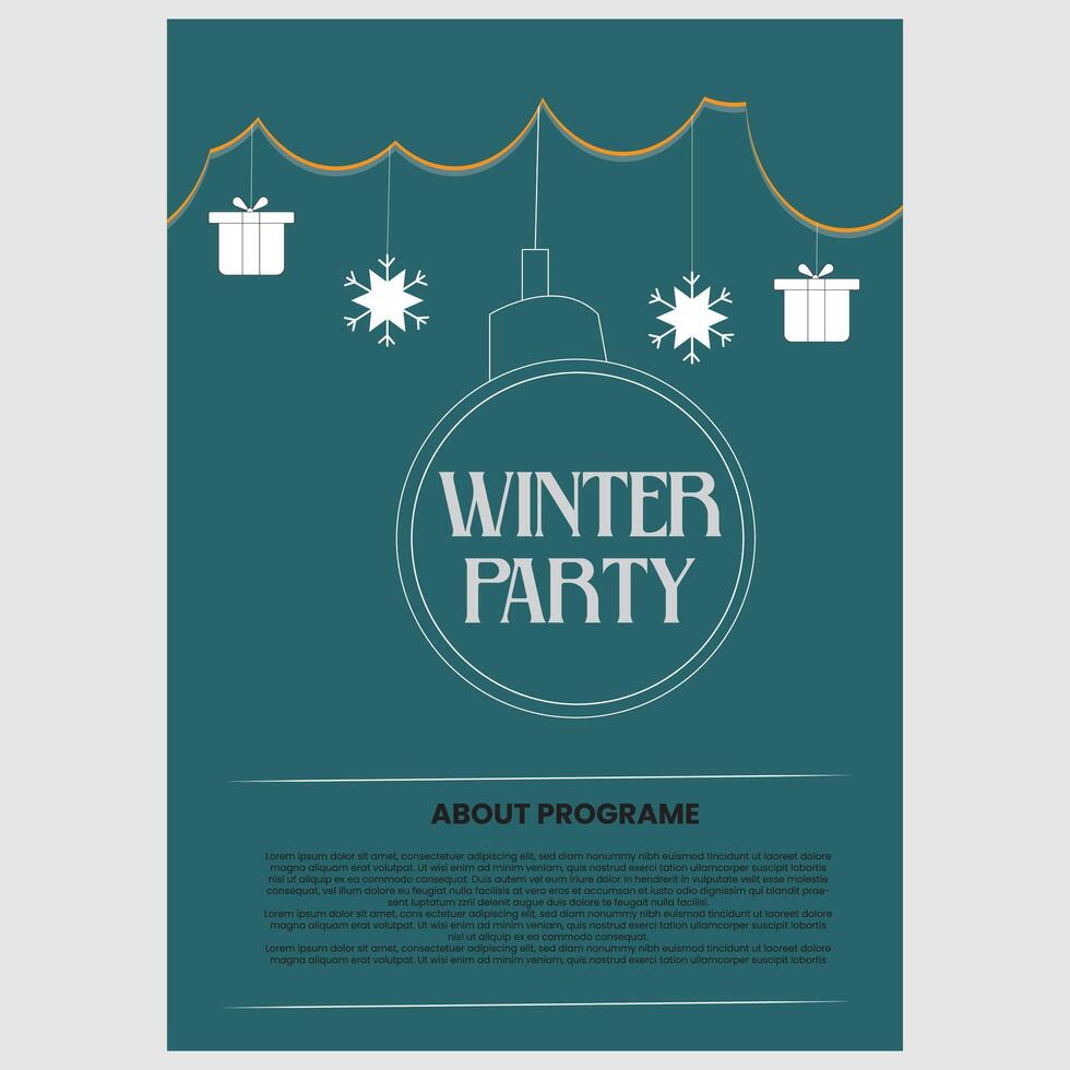 winter party flyer vector