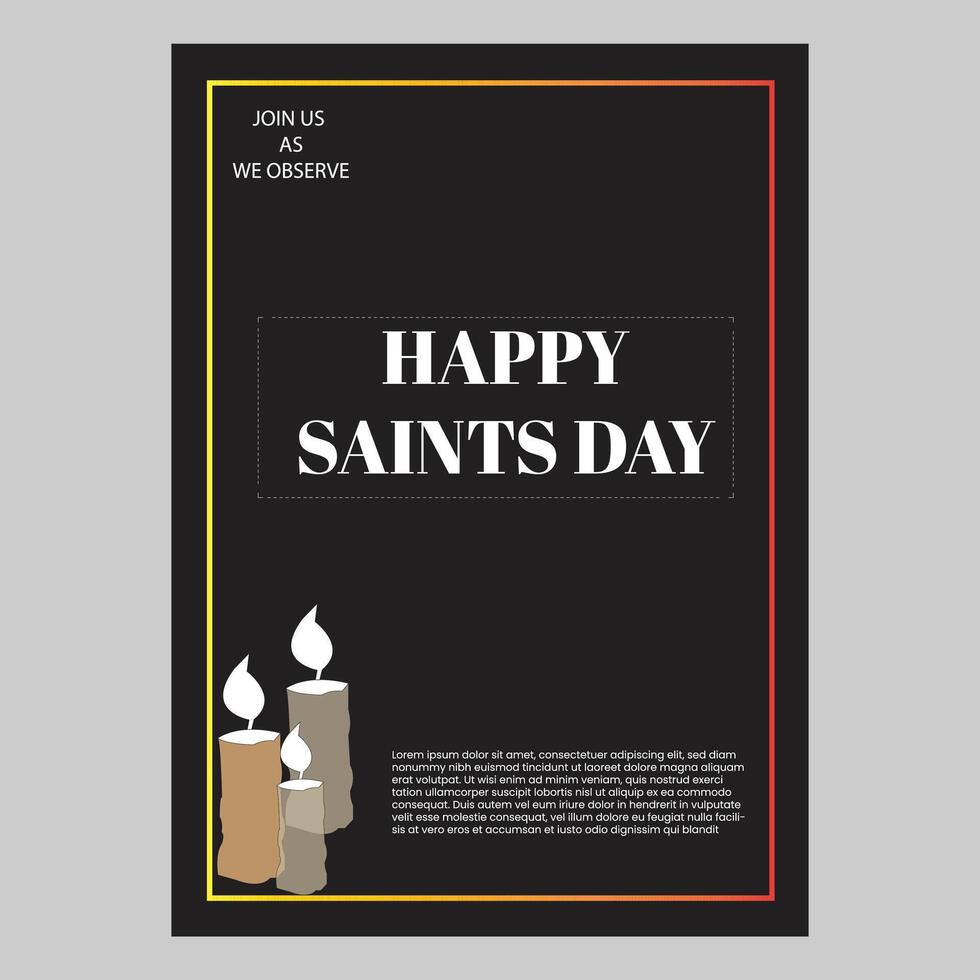 saints' day flyer vector