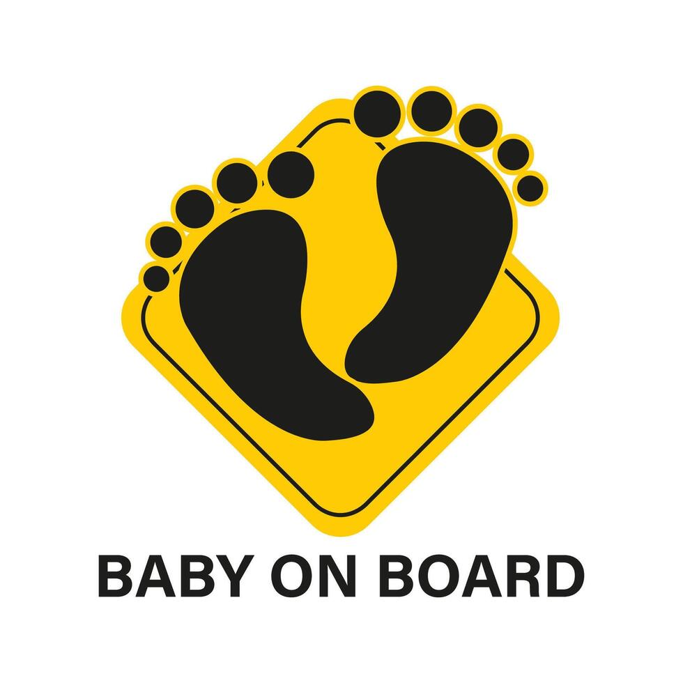 Baby on board icon. Car sticker vector