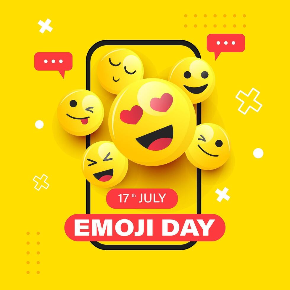 emoji día ilustración. emoji y teléfono vector