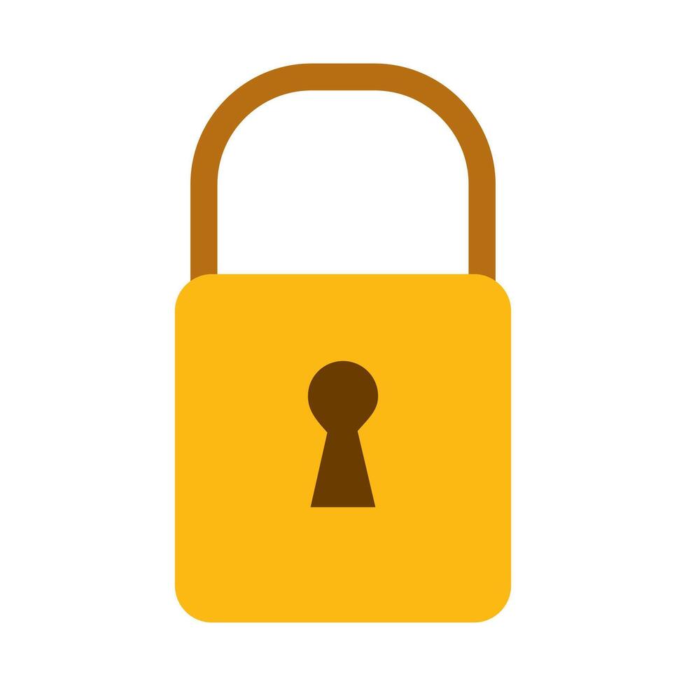 Gold Yellow Colored Padlock Icon vector