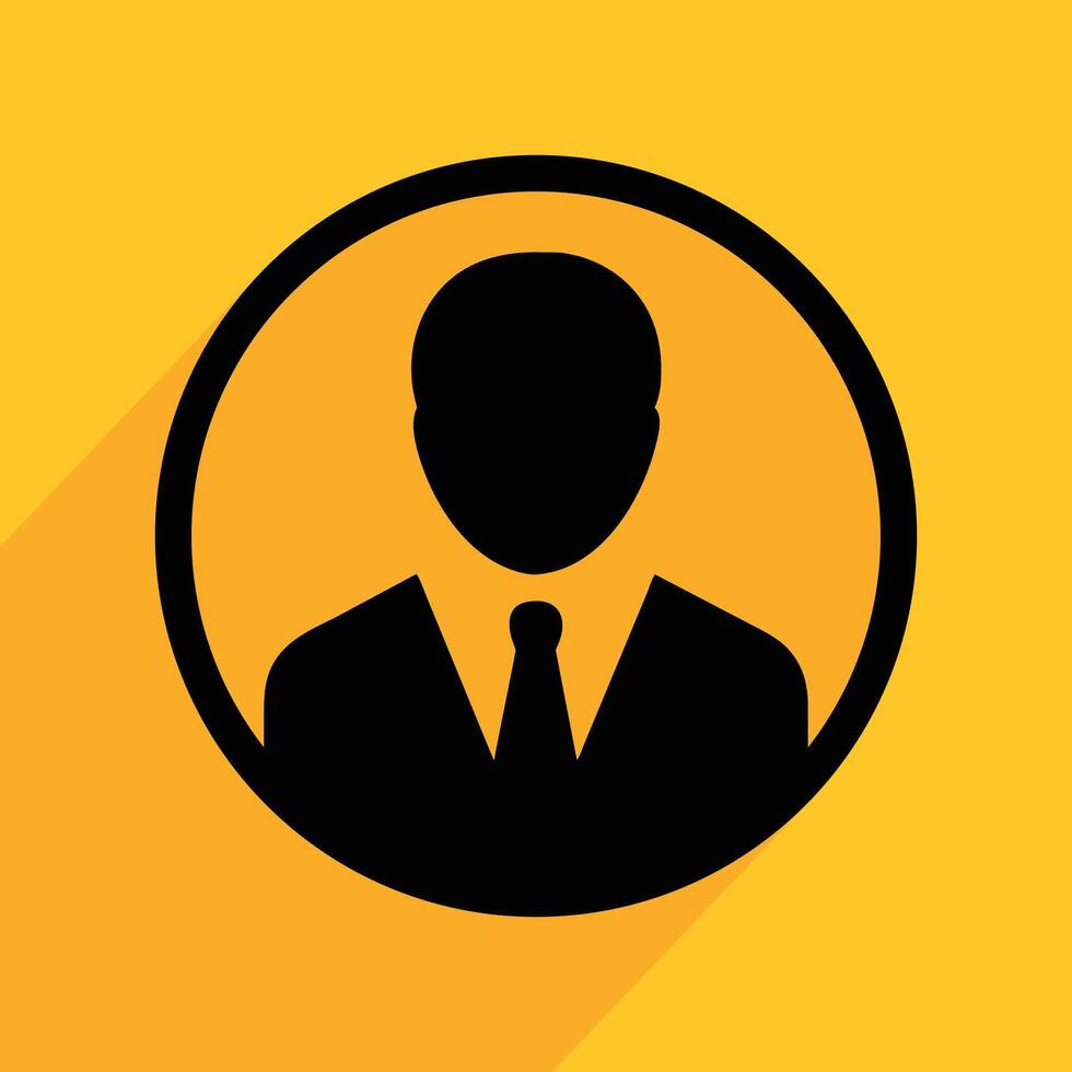 usuario cuenta firma línea icono amarillo. avatar silueta o icono vector