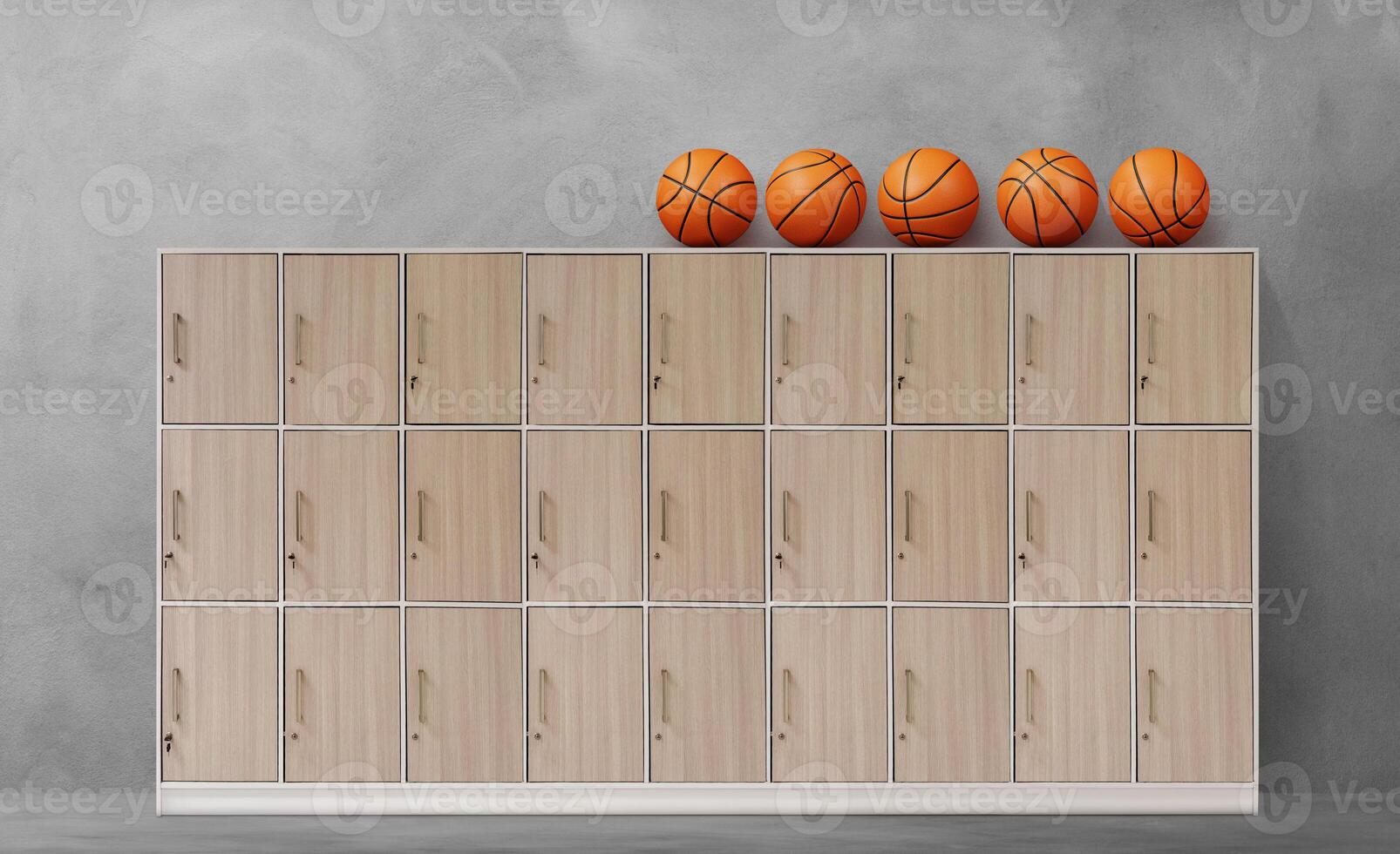 Basketball locker in sports gym photo